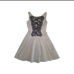 Elegant White and Black Kids Dress